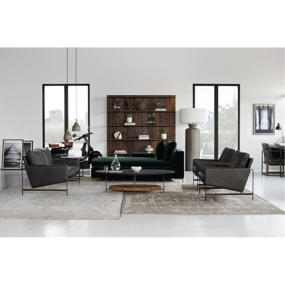 Thomas Bina Vanessa 2-Seater Sofa - Destroyed Black Leather