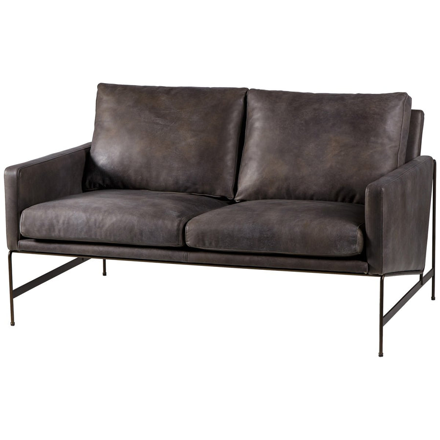 Thomas Bina Vanessa 2-Seater Sofa - Destroyed Black Leather