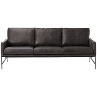 Thomas Bina Vanessa 3-Seater Sofa - Destroyed Black Leather