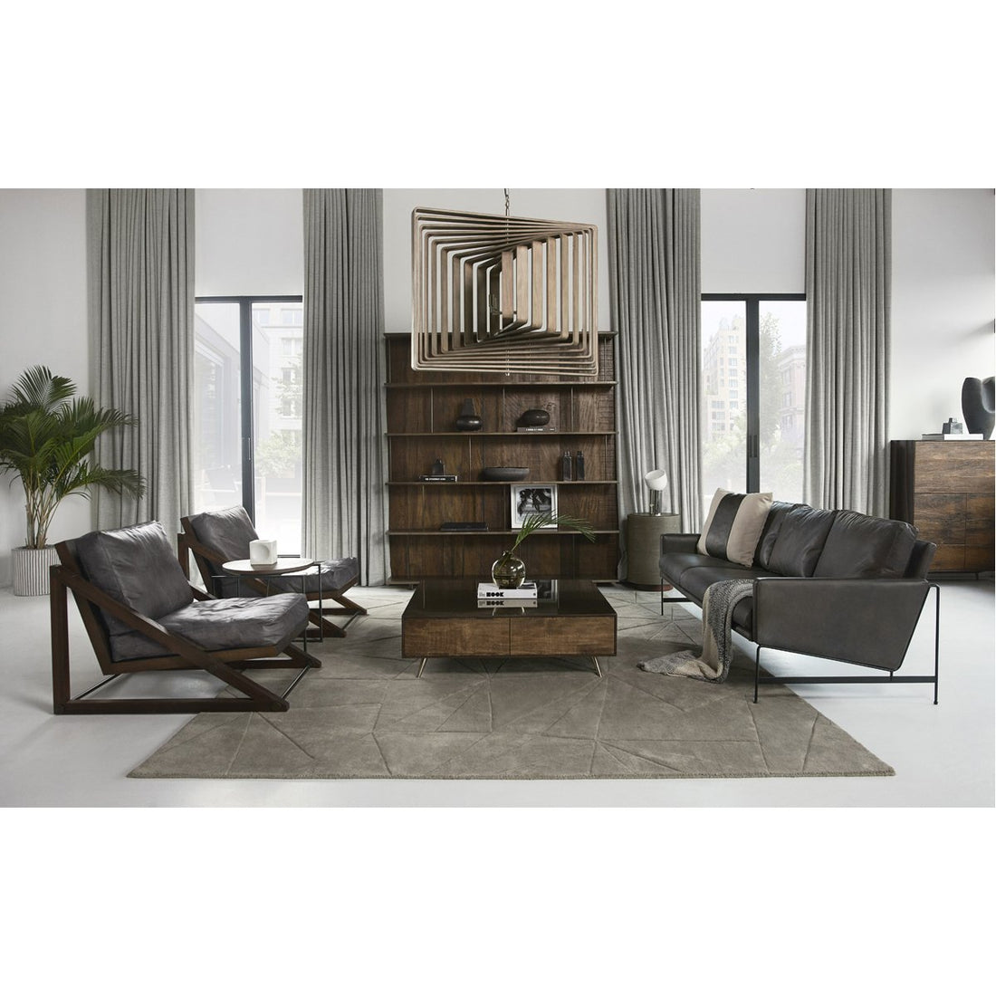 Thomas Bina Vanessa 3-Seater Sofa - Destroyed Black Leather