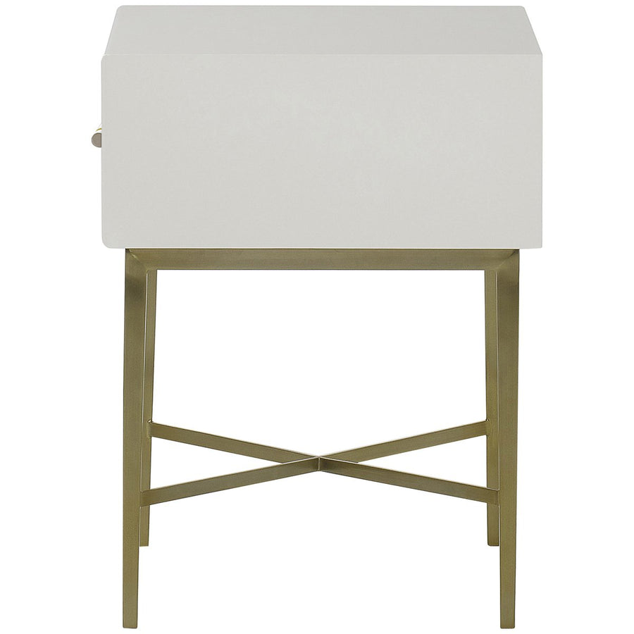 Sonder Living Alice 1-Drawer Nightstand - Emboss Faux Shagreen, Ivory