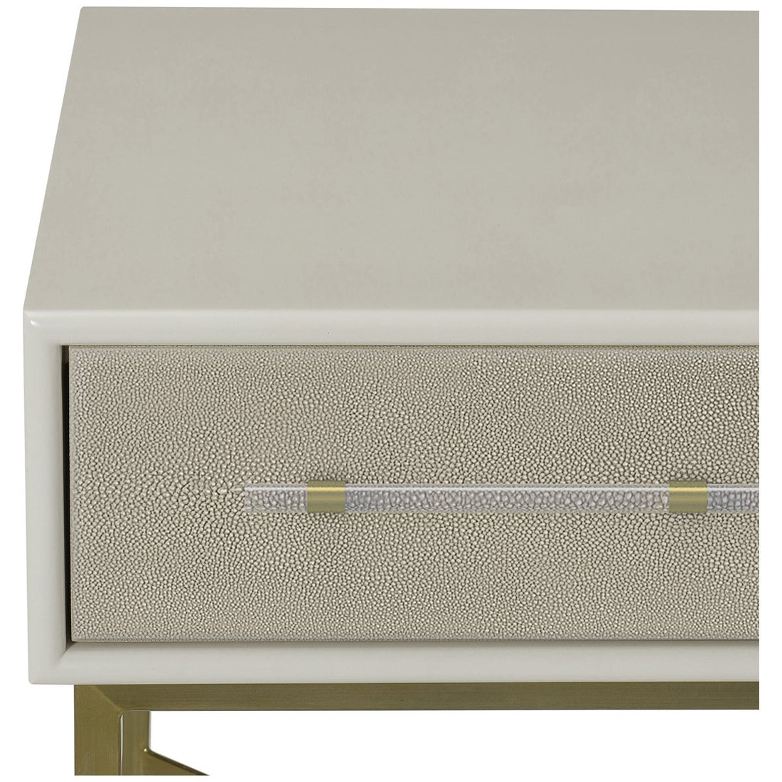 Sonder Living Alice 1-Drawer Nightstand - Emboss Faux Shagreen, Ivory