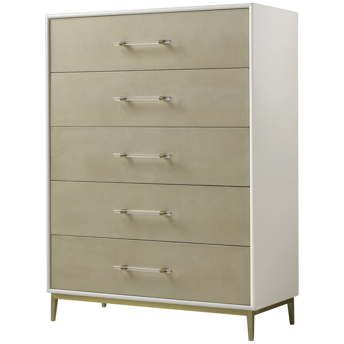 Sonder Living Alice 5-Drawer Chest - Emboss Faux Shagreen