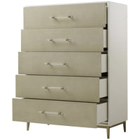 Sonder Living Alice 5-Drawer Chest - Emboss Faux Shagreen