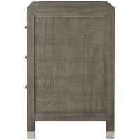 Sonder Living Raffles 3-Drawer Nightstand - Grey and Pewter