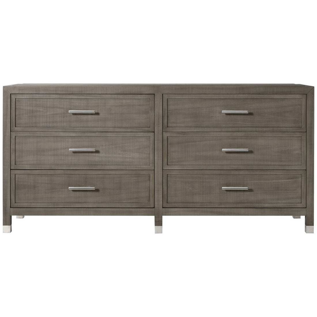 Sonder Living Raffles 6-Drawer Dresser - Grey and Pewter