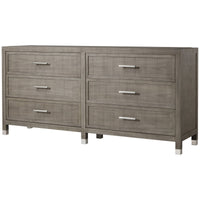 Sonder Living Raffles 6-Drawer Dresser - Grey and Pewter