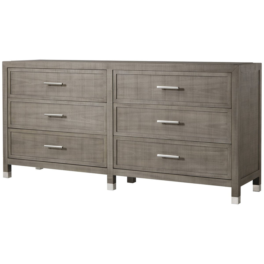 Sonder Living Raffles 6-Drawer Dresser - Grey and Pewter