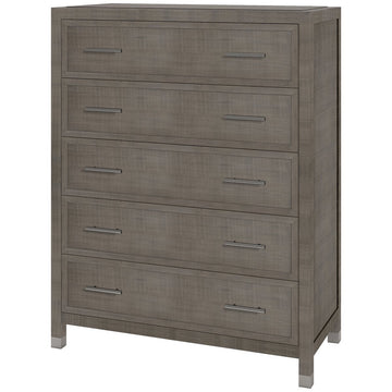 Sonder Living Raffles 5-Drawer Chest - Grey and Pewter