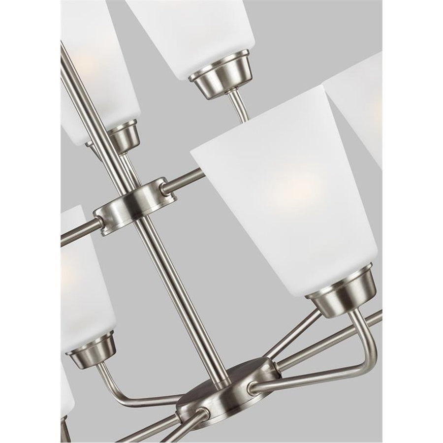 Sea Gull Lighting Kerrville Transitional Nine Light Chandelier