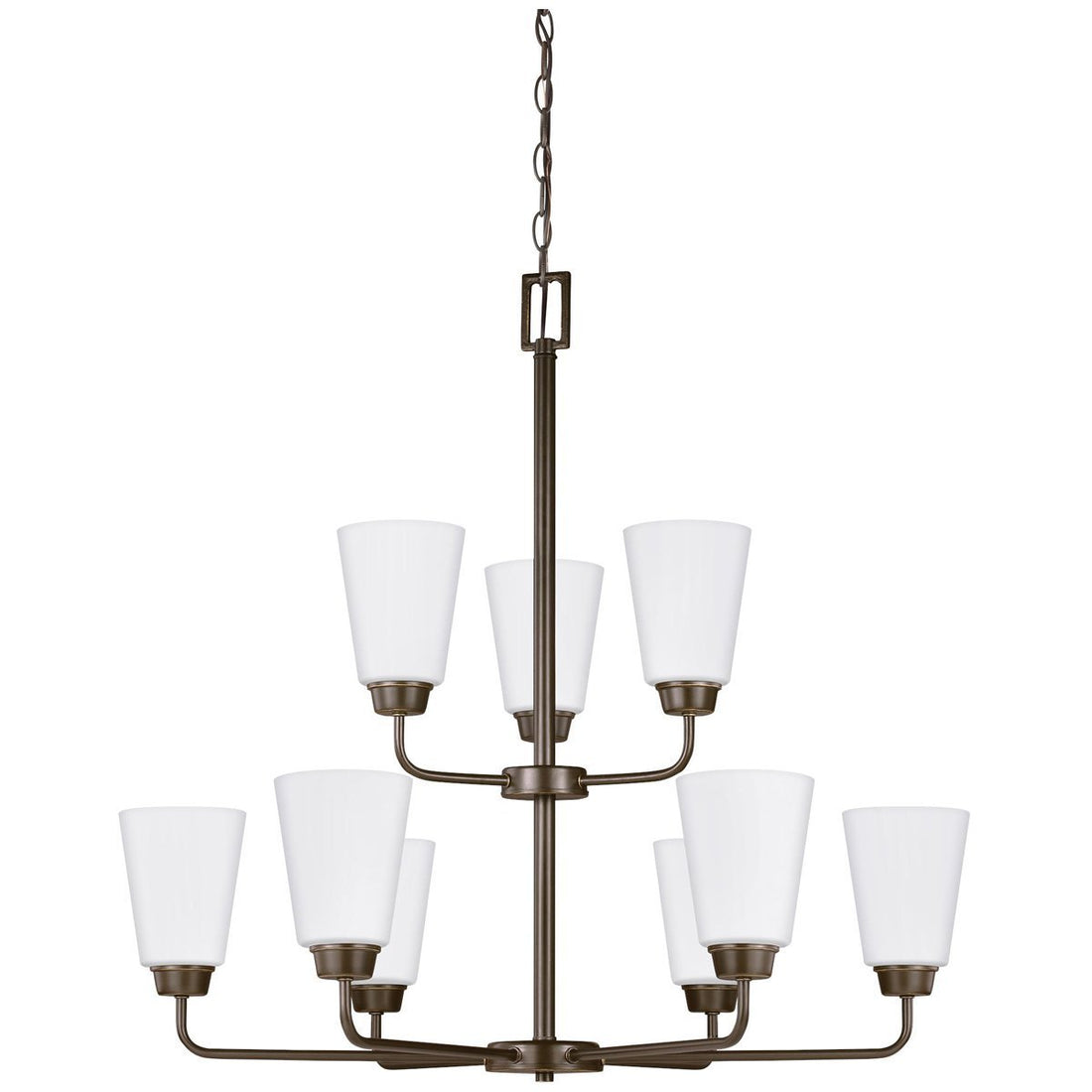 Sea Gull Lighting Kerrville Transitional Nine Light Chandelier