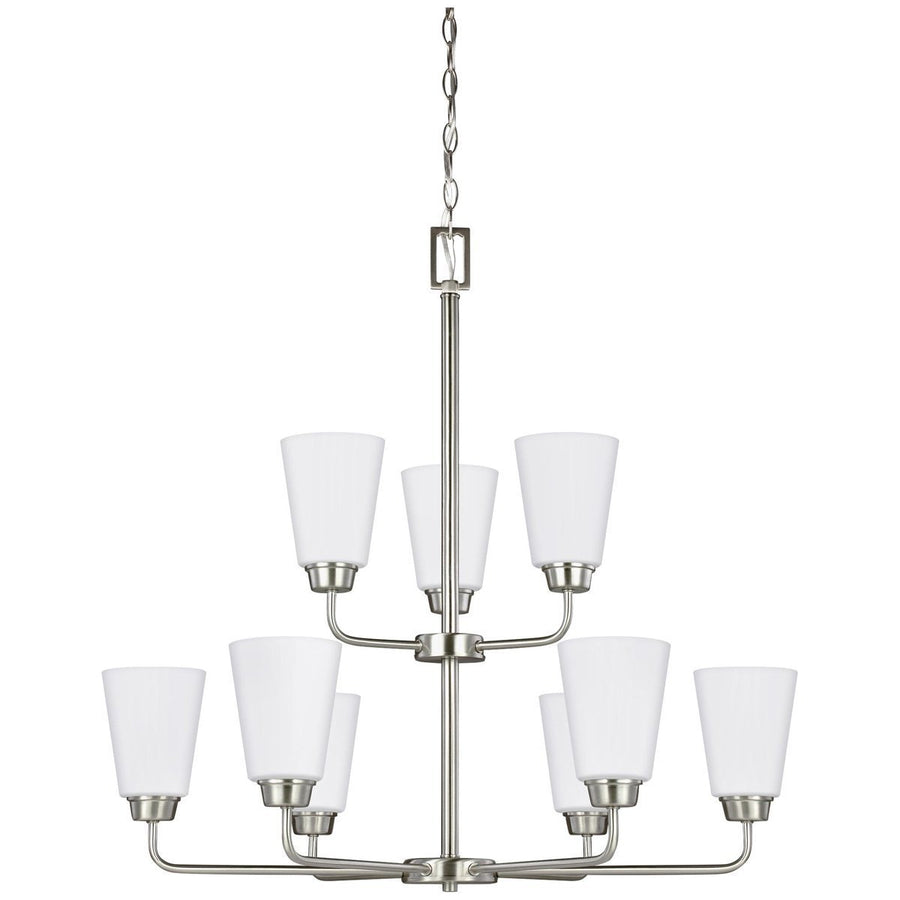 Sea Gull Lighting Kerrville Transitional Nine Light Chandelier