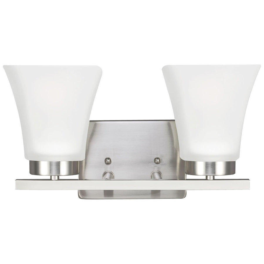 Sea Gull Lighting Bayfield Contemporary Two Light Wall Bath Sconce