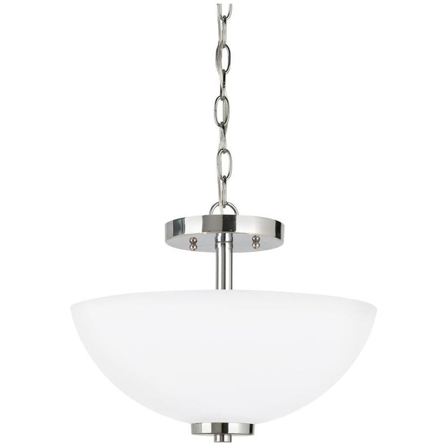 Sea Gull Lighting Contemporary Steel 2-Light Semi-Flush Pendant