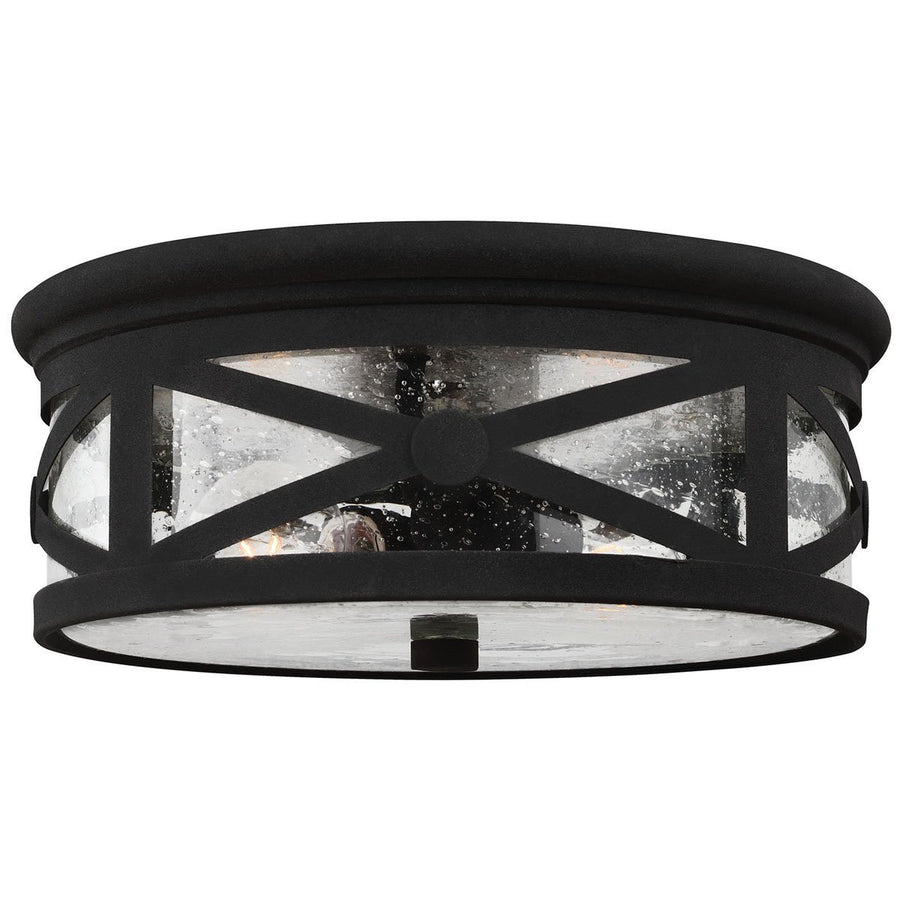 Sea Gull Lighting Transitional Two Light Outdoor Ceiling Flush Mount