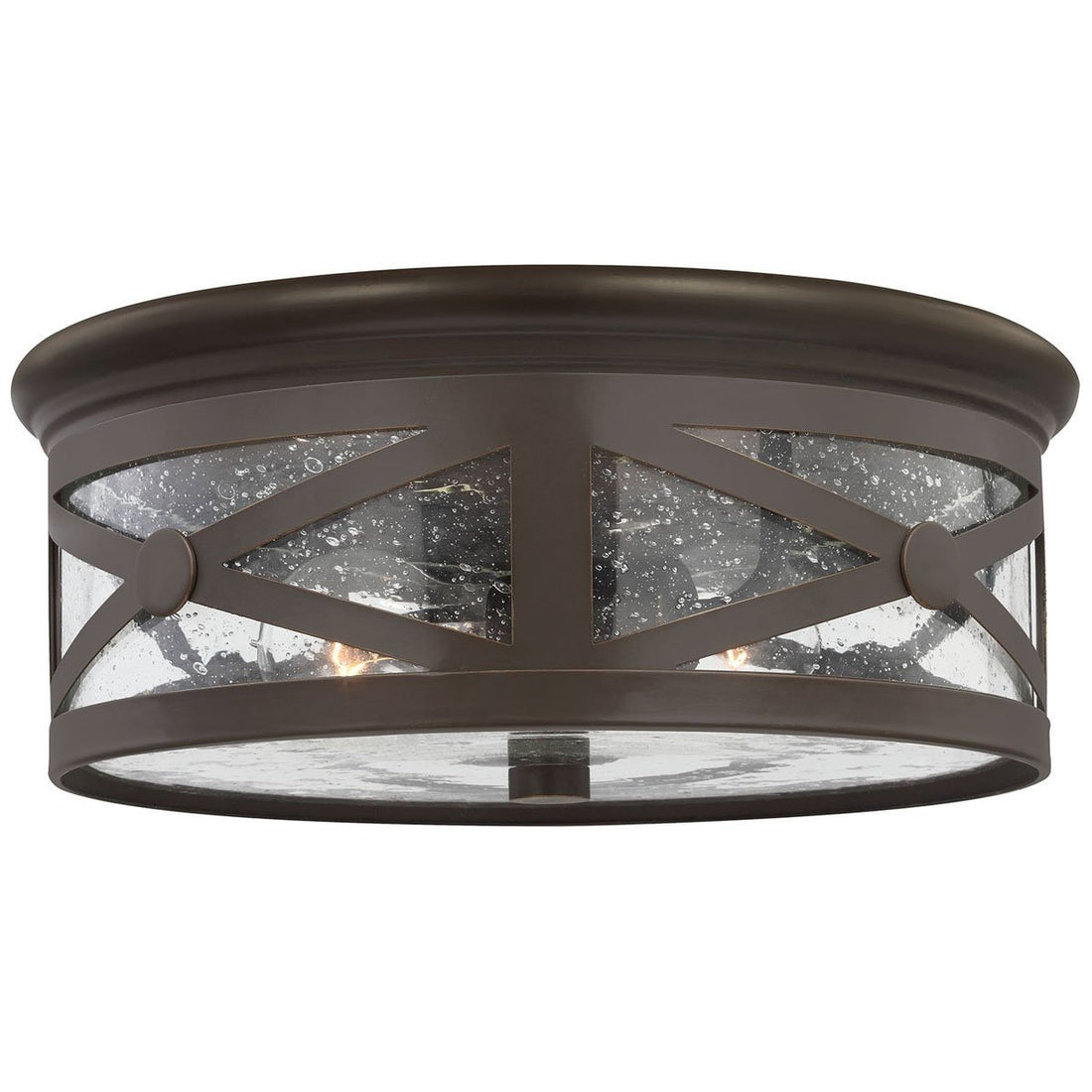 Sea Gull Lighting Transitional Two Light Outdoor Ceiling Flush Mount