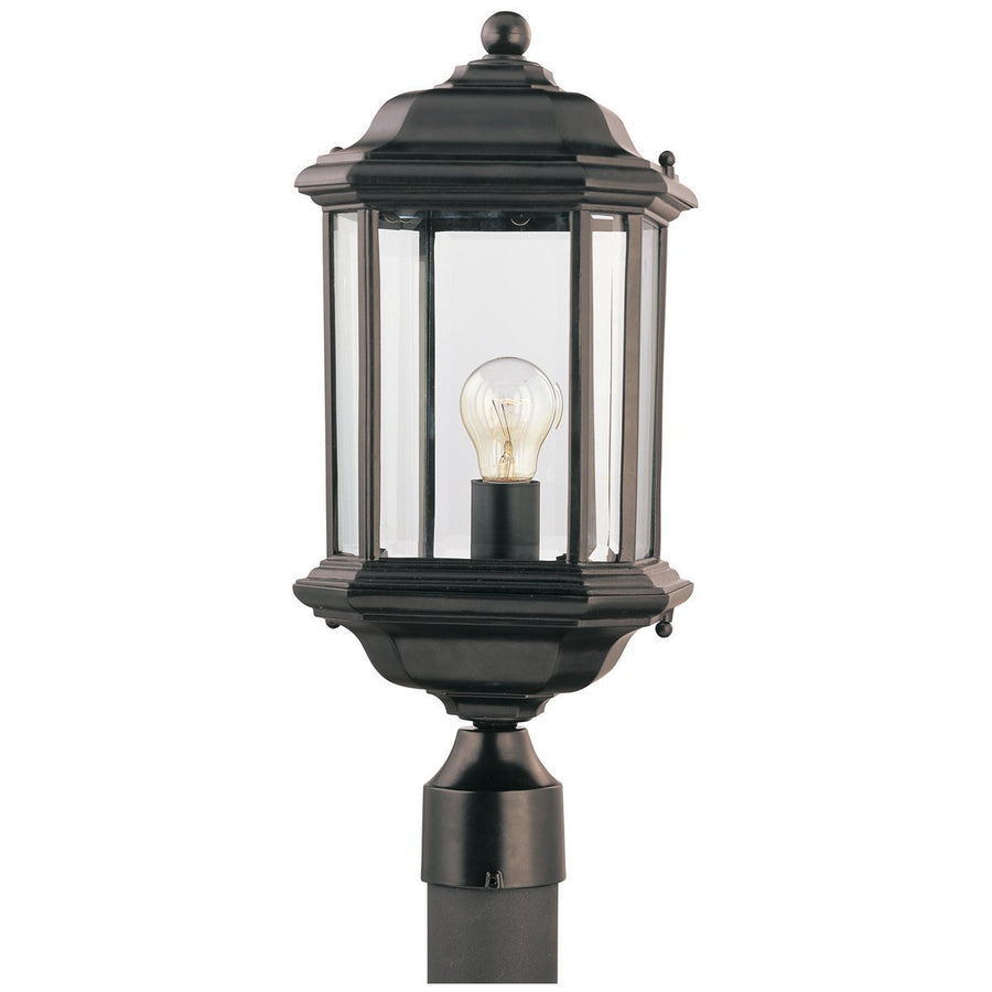 Sea Gull Lighting Kent Black One Light Outdoor Post Lantern