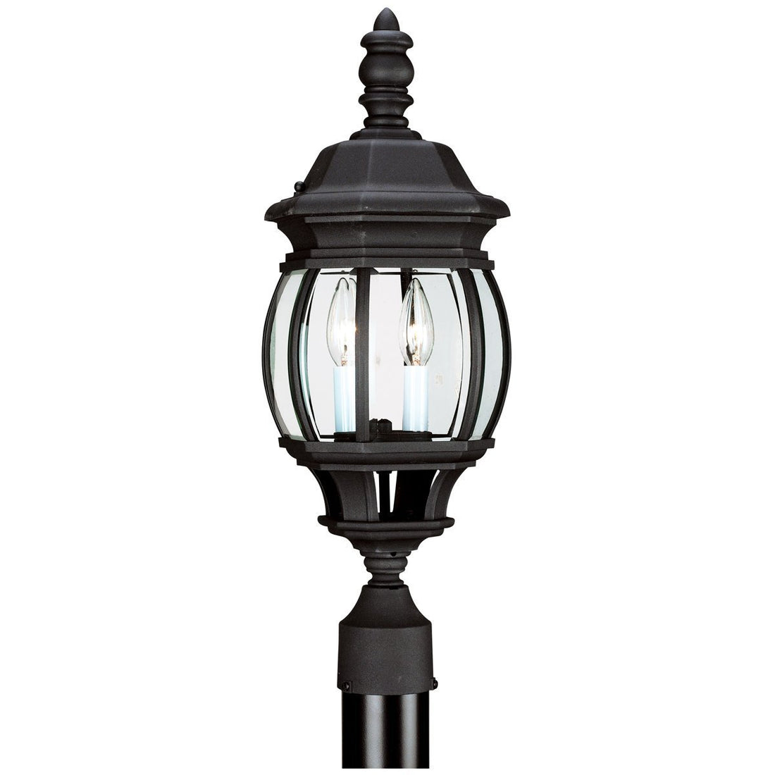 Sea Gull Lighting Black Two Light Outdoor Post Lantern