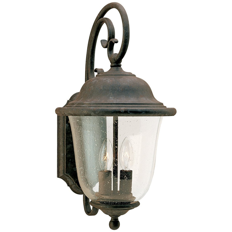 Sea Gull Lighting Trafalgar Glass Two Light Outdoor Wall Lantern