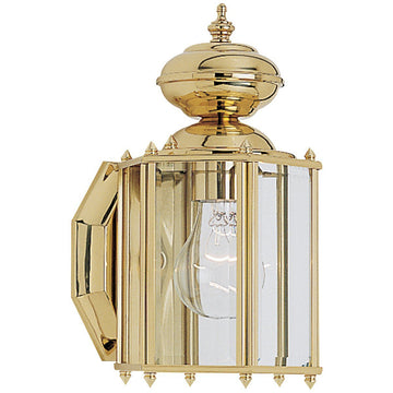 Sea Gull Lighting Clear Beveled Glass One Light Outdoor Wall Lantern