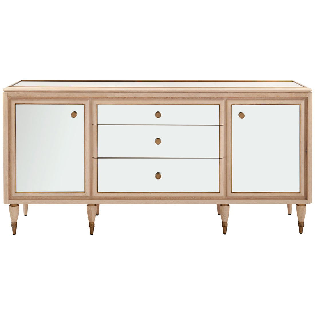 Villa & House Sofia 3-Drawer and 2-Door Cabinet, Bleached Cerused Oak