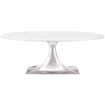 Villa & House Stockholm 79-Inch Oval Dining Table, Nickel