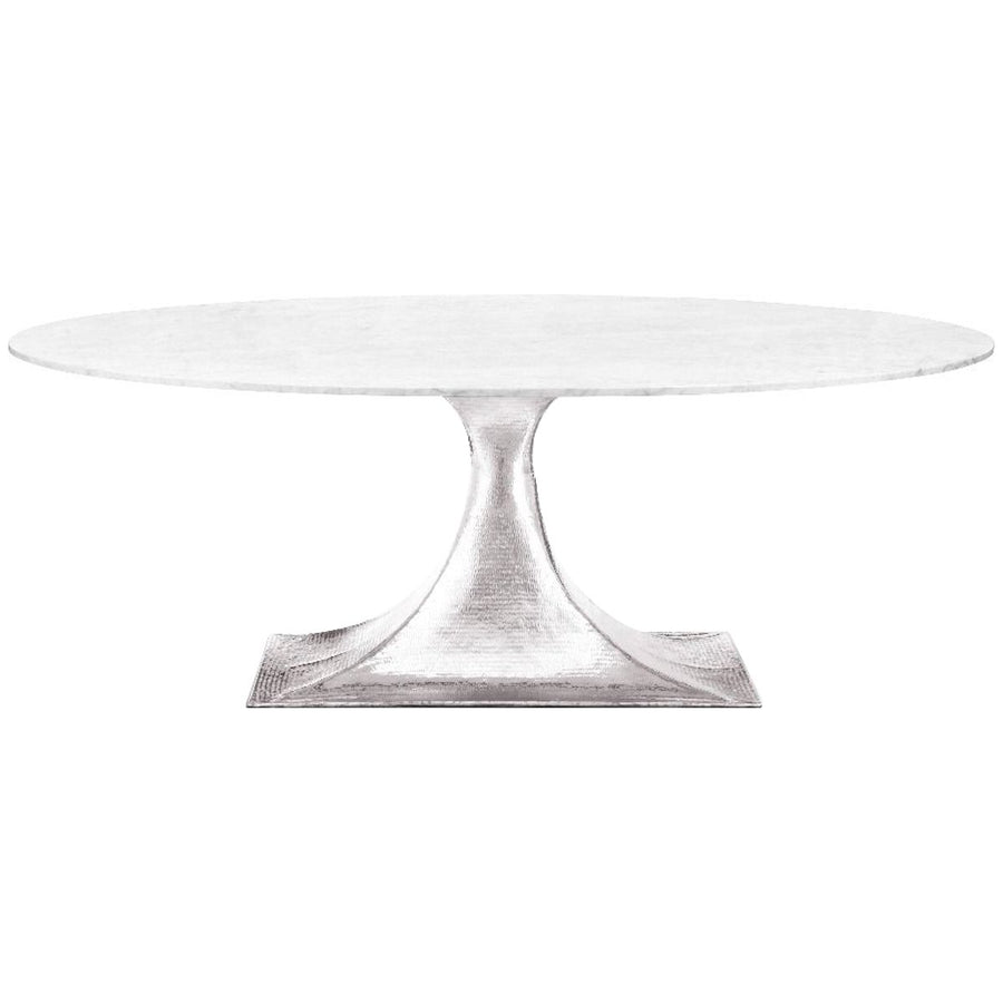 Villa & House Stockholm 79-Inch Oval Dining Table, Nickel