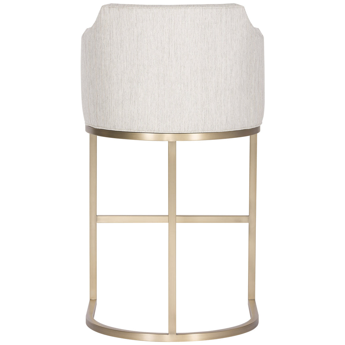 Vanguard Furniture Stocked Barstool with Satin Brass Metal Barrel Base