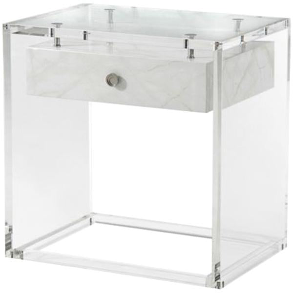 Theodore Alexander Generation Faux Carrara Side Table