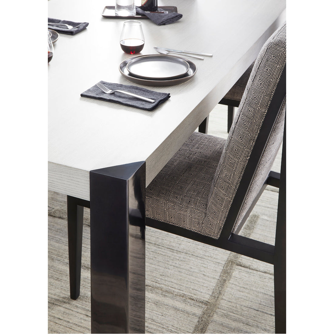 Vanguard Furniture Angled Dining Table with Metal Captured Leg