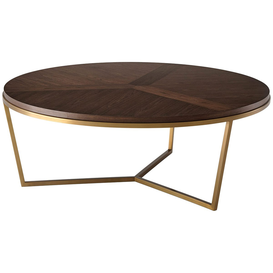 Theodore Alexander Walnut Grained Veneer Fisher Cocktail Table