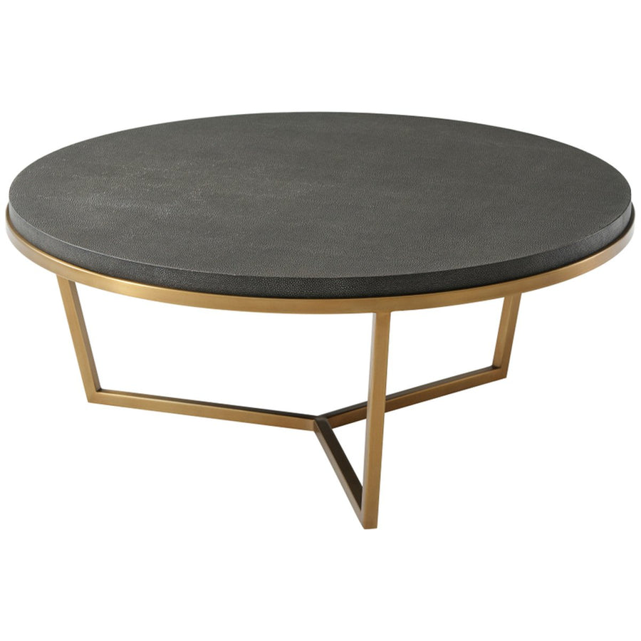 Theodore Alexander Small Fisher Round Shagreen Cocktail Table