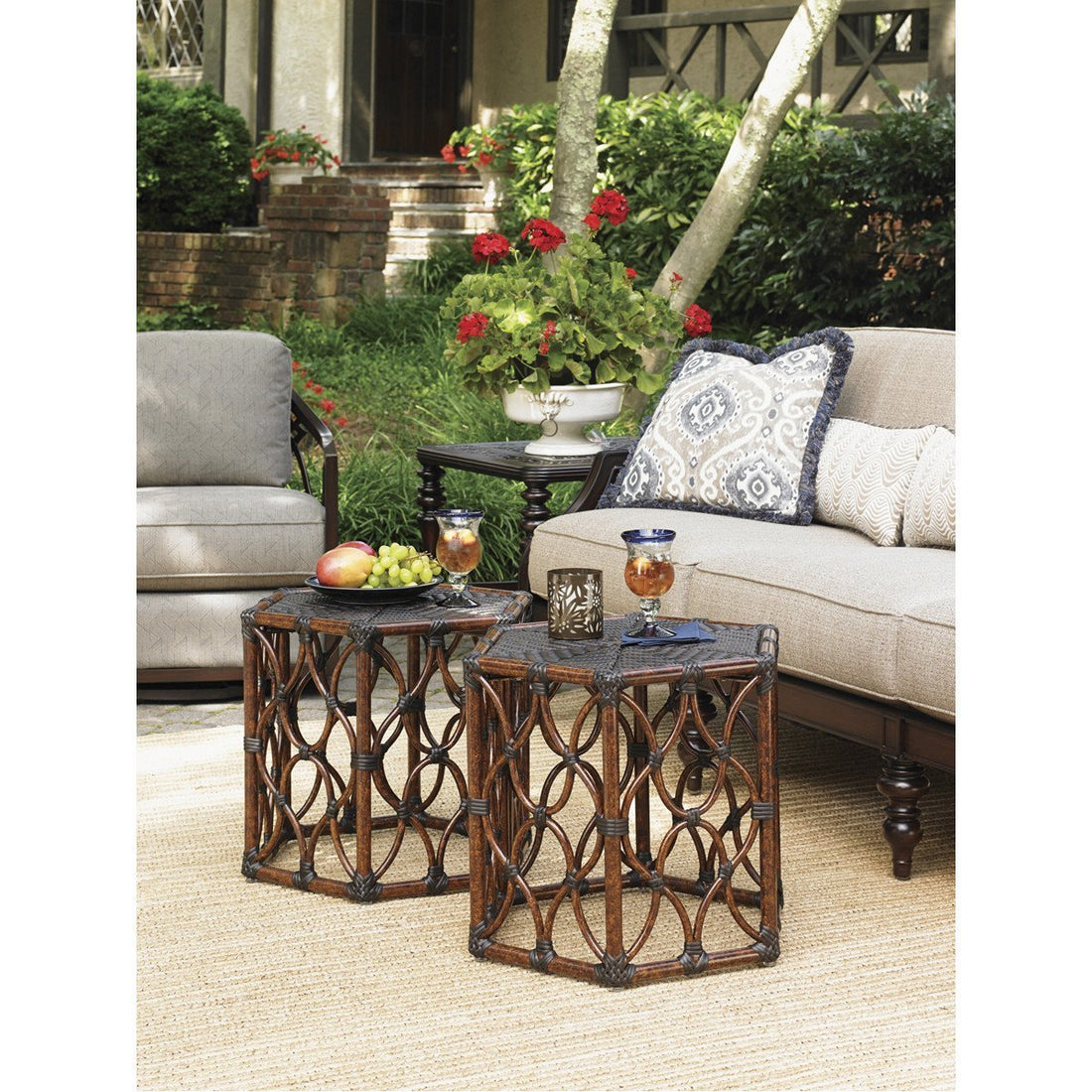 Tommy Bahama Royal Kahala Black Sands Hexagonal Cocktail Table