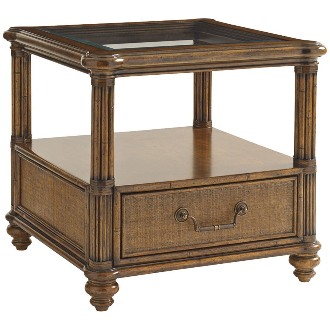 Tommy Bahama Bali Hai Medium Brown Bimini Square End Table