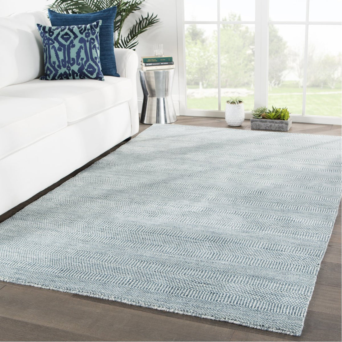 Jaipur Trendier Minuit Geometric Trellis Ivory Dark Blue TEI03 Rug