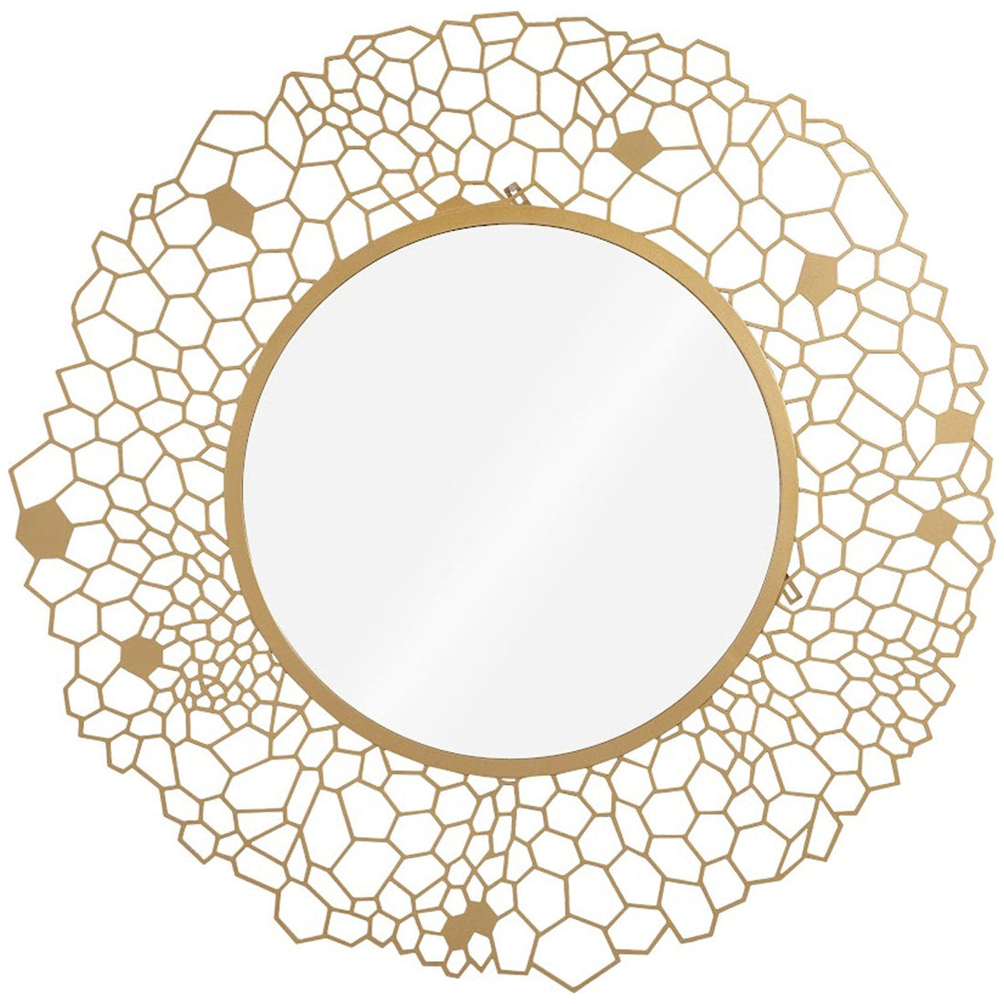 Phillips Collection Honeycomb Round Brass Mirror