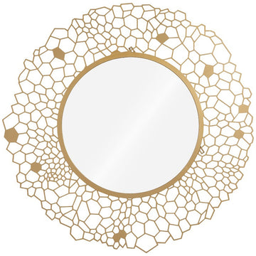 Phillips Collection Honeycomb Round Brass Mirror