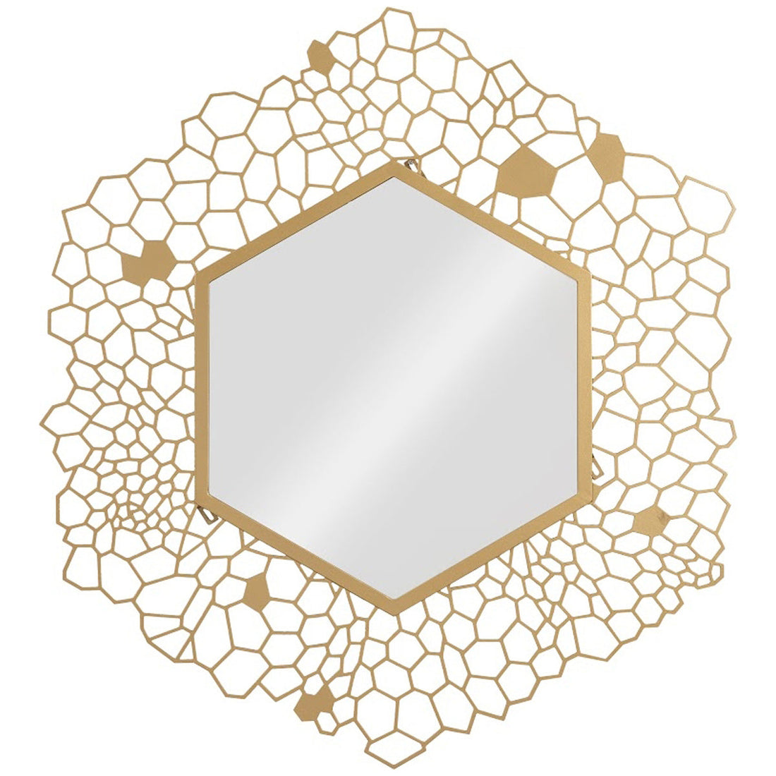 Phillips Collection Honeycomb Hexagon Brass Mirror