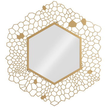 Phillips Collection Honeycomb Hexagon Brass Mirror