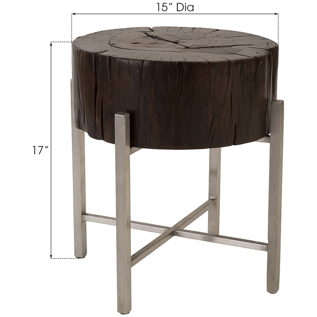 Phillips Collection Nestled Cross Cut Side Table, X Cross Leg