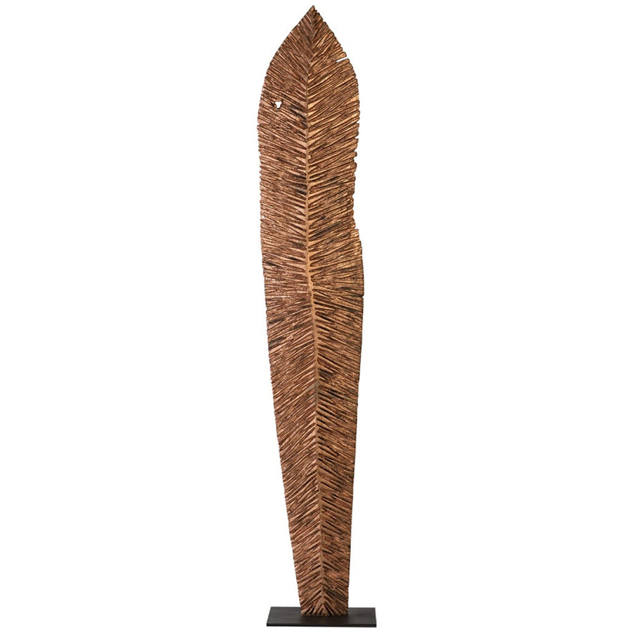 Phillips Collection Carved Copper Leaf X-Large Sculpture on Stand