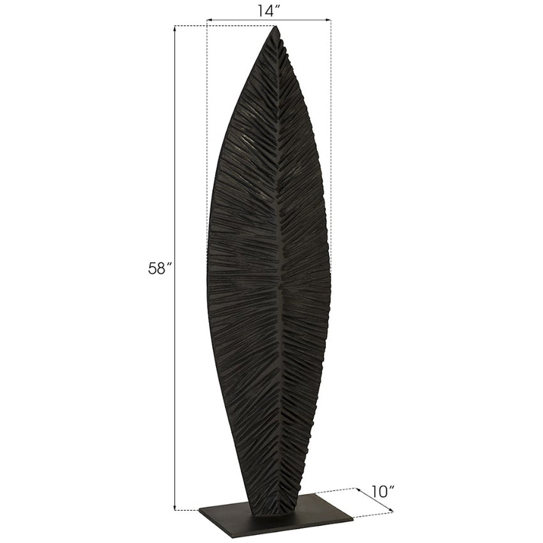 Phillips Collection Carved Burnt Leaf Medium Sculpture on Stand