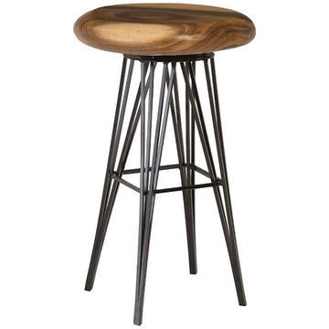 Phillips Collection String Bar Stool on Black Metal Legs, Natural