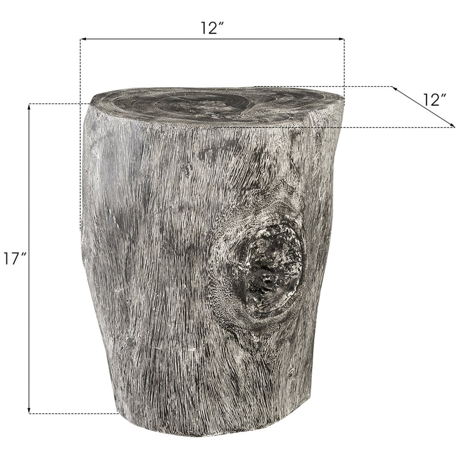 Phillips Collection Stump Stool, Gray Stone