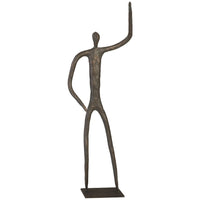 Phillips Collection Abstract Figure Sculpture on Metal Base, Arm Up