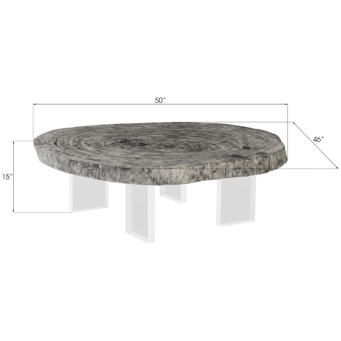 Phillips Collection Floating Coffee Table on Acrylic Legs