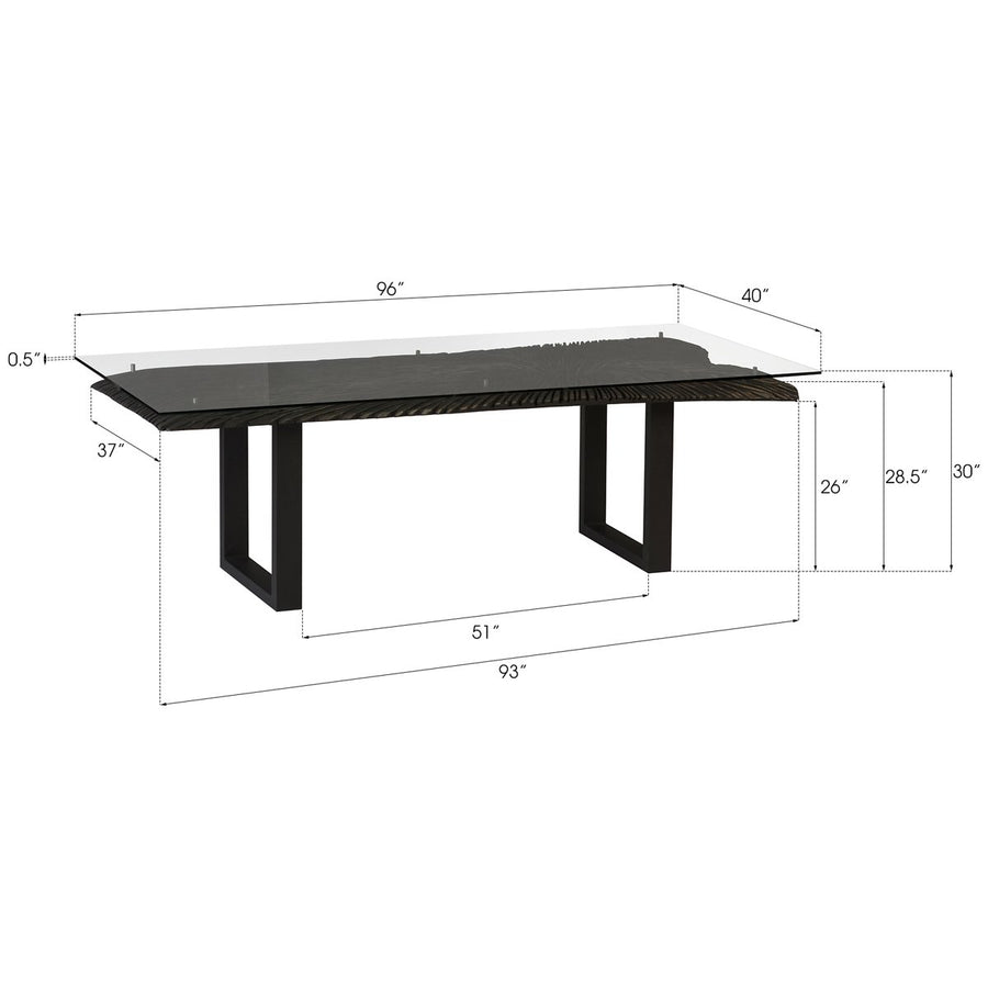 Phillips Collection Chainsaw Dining Table with Glass