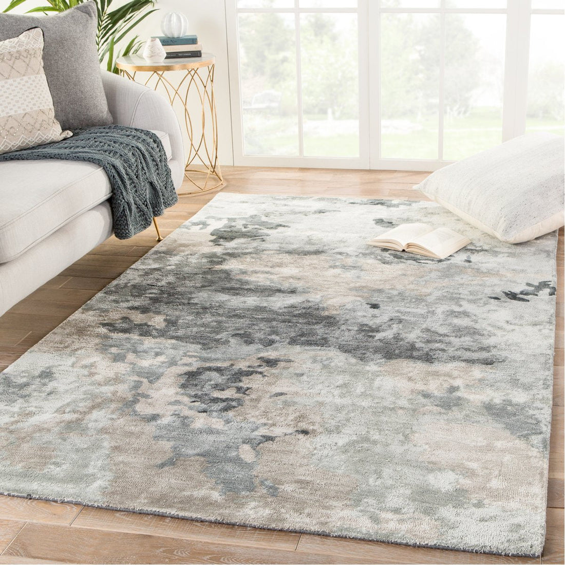 Jaipur Transcend Glacier Abstract Gray Dark Blue TRD04 Rug