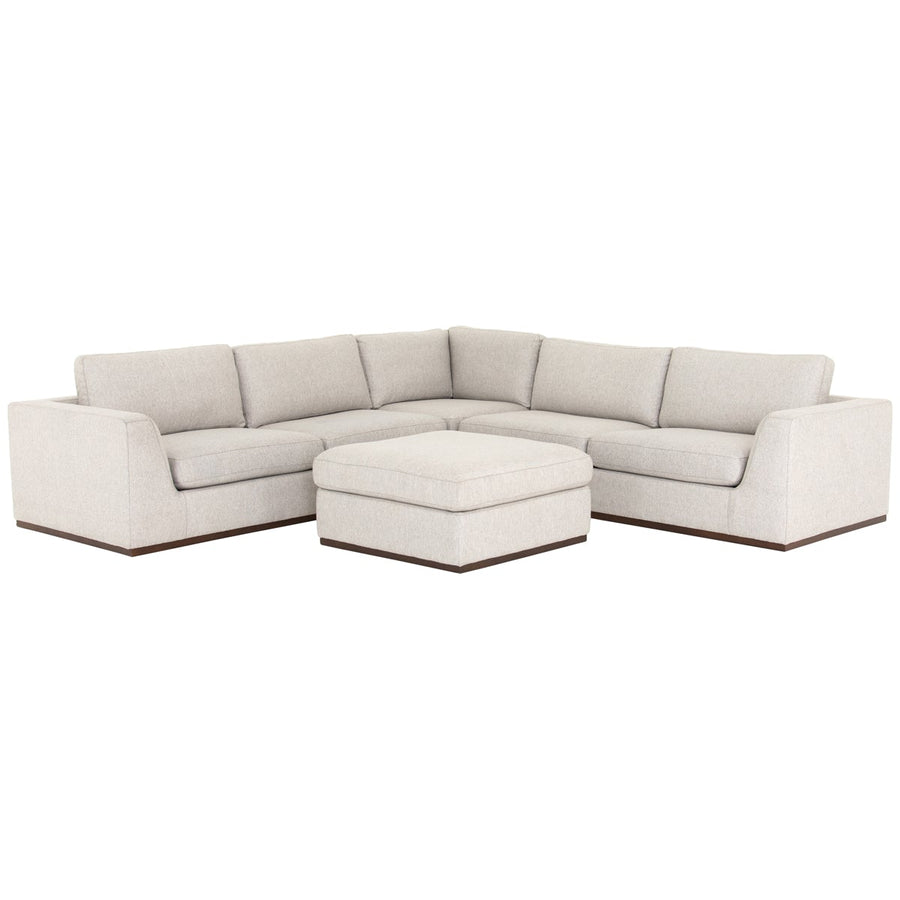 Four Hands Centrale Colt 3-Piece Aldred Silver Sectional with Ottoman