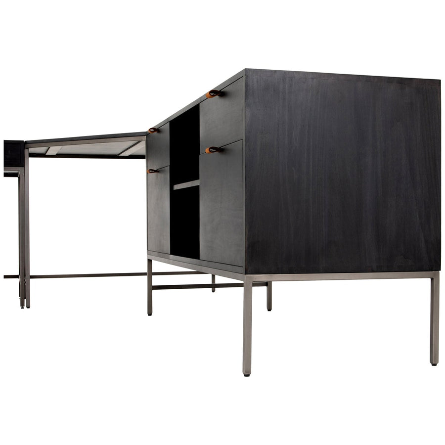 Four Hands Fulton Trey Desk System with Filing Credenza